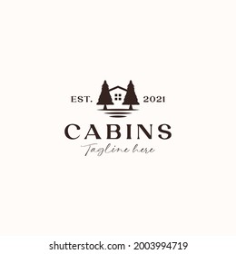Vintage-Kabine-Logo-Konzept einzeln auf weißem Hintergrund