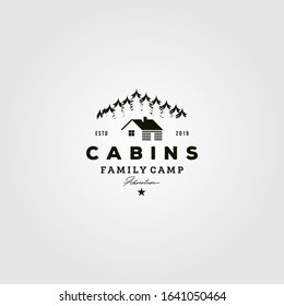 vintage cabins logo vector illustration design