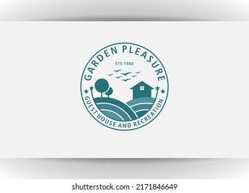 vintage cabins logo vector illustration design, lodging emblem vector design template illustration