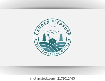 vintage cabins logo vector illustration design, lodging emblem vector design template illustration isolated in white background