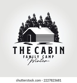 vintage cabins logo vector illustration design