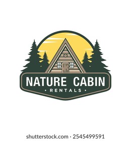 vintage cabins logo vector illustration design