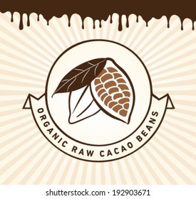 Vintage Cacao Bean Design Element