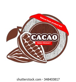 Vintage Cacao Bean Label Design.