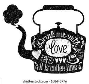  Vintage Cafe Menu with a teapot or kettle shape 