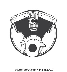 vintage cafe racer motorcycle Vector Isolated