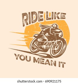 vintage cafe racer vector
