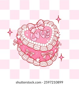 vintage cake with bow coquette clipart,cute, y2k, coquette aesthetic,bows clipart, coquette clipart, cute, y2k, coquette aesthetic, bows clipart, ,vintage,RETRO,AESTHETIC,nostalgia cake 2000s clipart 