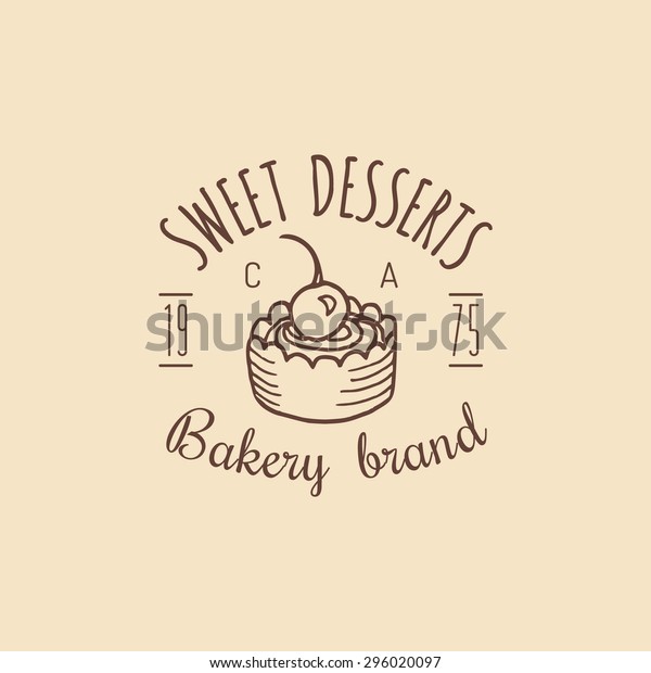 Vintage Cake Logo Vector Bakery Company Stock Vector Royalty Free