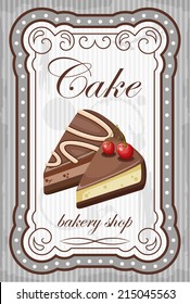 Vintage cake poster. vector illustration 