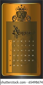 Vintage Calendar 2011 August