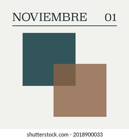 Vintage calendar in warm tones. Spanish. November 10th