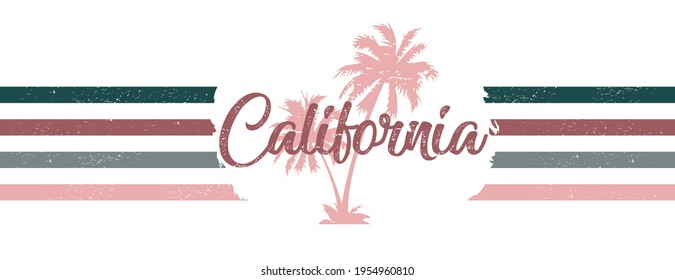 vintage california slogan with stripe. retro tee print design