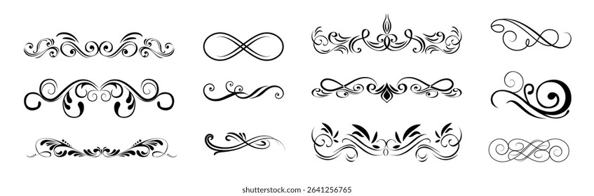 vintage calligraphic borders dividers ornate element