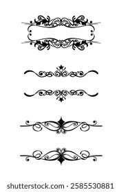 Vintage calligraphic Christmas ornaments art