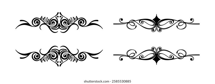 Vintage calligraphic Christmas ornaments art