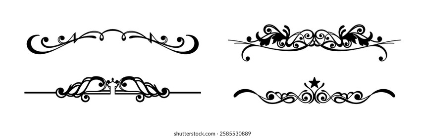 Vintage calligraphic Christmas ornaments art