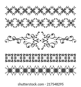 Vintage Calligraphic Decorations Collection - Elegant and fine decorations for borders and frames. Curved and twisting lines. Beautiful graphic elements for your designs. Vector EPS