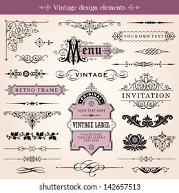 Vintage Calligraphic Design Elements And Page Decoration Vector