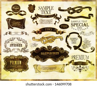 vintage calligraphic design elements and page decoration/ vector set/ design illustration