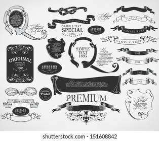 vintage calligraphic design elements and page decoration/ vector set