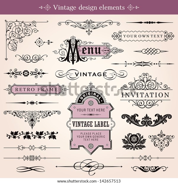 Vintage Calligraphic Design Elements And Page\
Decoration Vector