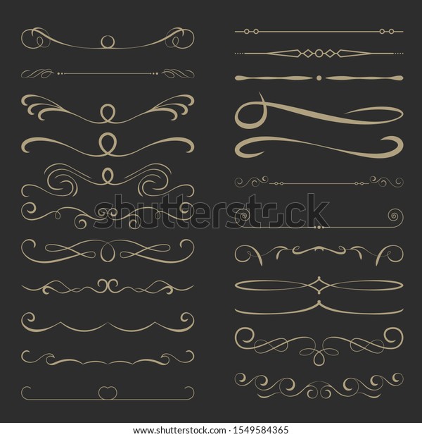 Vintage\
Calligraphic Design Page Dividers Set\
2\
