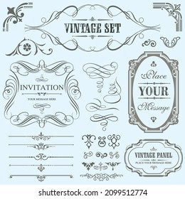 Vintage Calligraphic Element Set. Best Pack of Vintage Elements