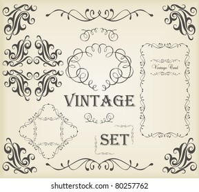 Vintage calligraphic elements and ornaments set