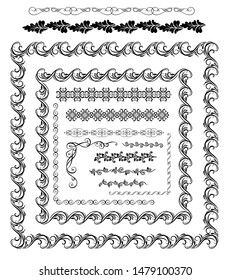 Kalligraphische und florale Rahmen und Bildersammlung