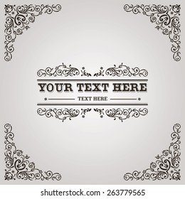 Vintage calligraphic flourish frame and borders