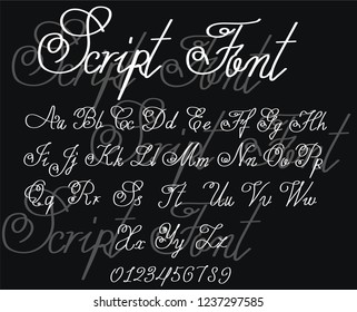 Vintage calligraphic font. - Gothic font - Vintage decorative ve