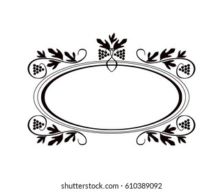 Vintage Calligraphic Frame - Round Decorative Floral Element with Lines, Flourishes, Scrolls and Swirls Isolated in Black Vector - for Page Decor, Borders, Letters, Invitations, Cards, Logo or Menu
