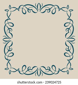 Vintage calligraphic frame. Vector illustration.