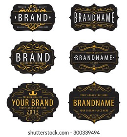 Vintage  calligraphic  frames collection ,elements for your logo template,label,badge,brand identity,menu restaurant