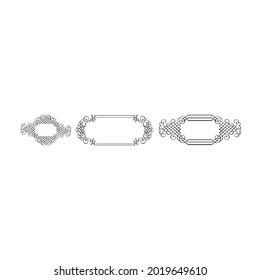 Vintage calligraphic frames. Ornate calligraph frame, retro elegant ornamental borders and filigree floral ornaments for framed certificate template. Isolated vector illustration signs set  2
