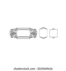 Vintage calligraphic frames. Ornate calligraph frame, retro elegant ornamental borders and filigree floral ornaments for framed certificate template. Isolated vector illustration signs set  2
