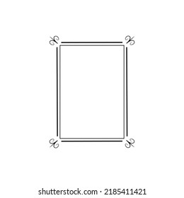 Marcos caligráficos antiguos. Marco del caligrafo ordenado. Señales de ilustración vectorial aisladas establecidas.

