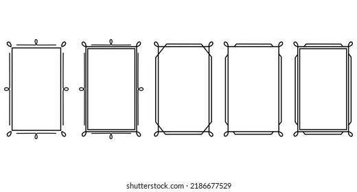 Vintage calligraphic frames. Ornate calligraph frame. Isolated vector illustration signs set.
