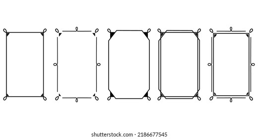 Vintage calligraphic frames. Ornate calligraph frame. Isolated vector illustration signs set.
