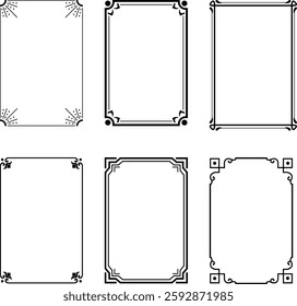 Vintage calligraphic frames. Ornate calligraph frame, retro elegant ornamental borders and filigree floral ornaments for framed certificate template. 