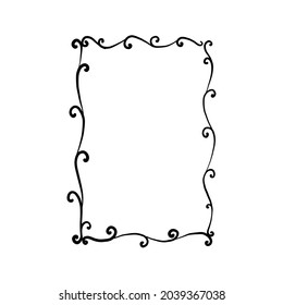 Vintage calligraphic frames vector icon. retro elegant ornamental borders illustration sign. old mirror Symbol.