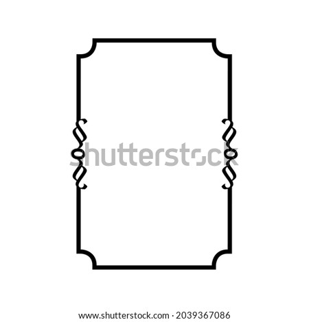 Vintage calligraphic frames vector icon. retro elegant ornamental borders illustration sign. old mirror Symbol.