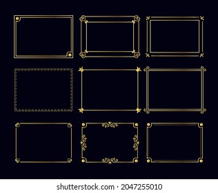 Vintage calligraphic frames. Vector isolated backround.