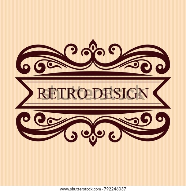 Vintage calligraphic label. Ornate logo
template for design of invitations, greeting cards, banners,
posters, placards, badges, hotel, restaurant, business identity.
Vector illustration.