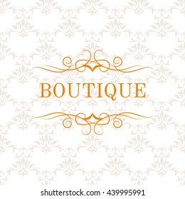 Vintage calligraphic logo template. Identity design for shop, restaurant, beauty salon, boutique or hotel. Vector illustration