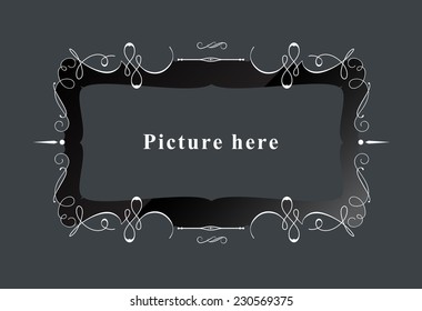 Vintage calligraphic luxury frame border. vector illustration