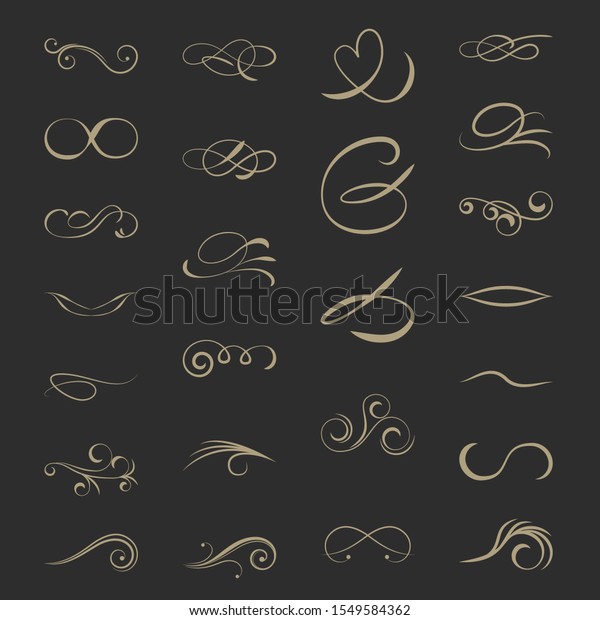 Vintage\
Calligraphic Page Design Elements Set\
1\
