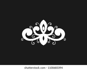 Vintage calligraphic vignette or divider for greeting card, wedding invitation, menu, postcard. Decorative border, swirls ornament and page decoration in retro style. Vector illustration.