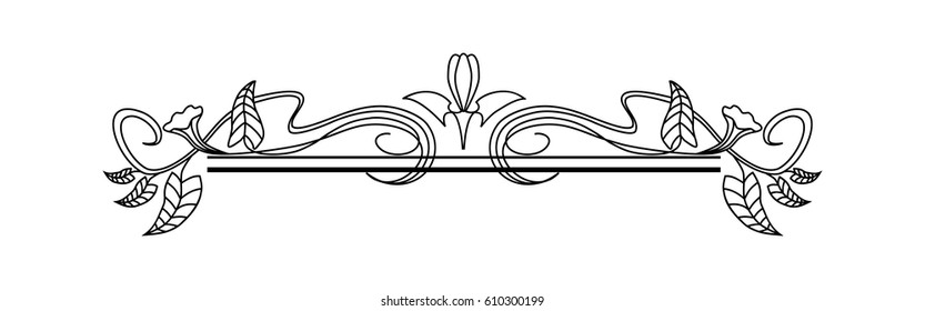 Vintage Calligraphic Wicker Rosette - Decorative Vignette with Floral Elements of Lines, Flourishes, Scrolls and Swirls Isolated in Black Vector - for Business, Logo, Menu, Greeting Card or Invitation
